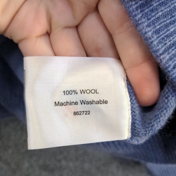 James Meade Limited Men's Pullover Knit Sweater Blue Medium Crew Neck Wool - Picture 9 of 12